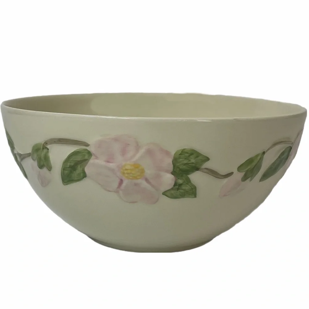 Vintage Desert Rose Franciscan Large Serving Bowl Hand Painted Floral Roses